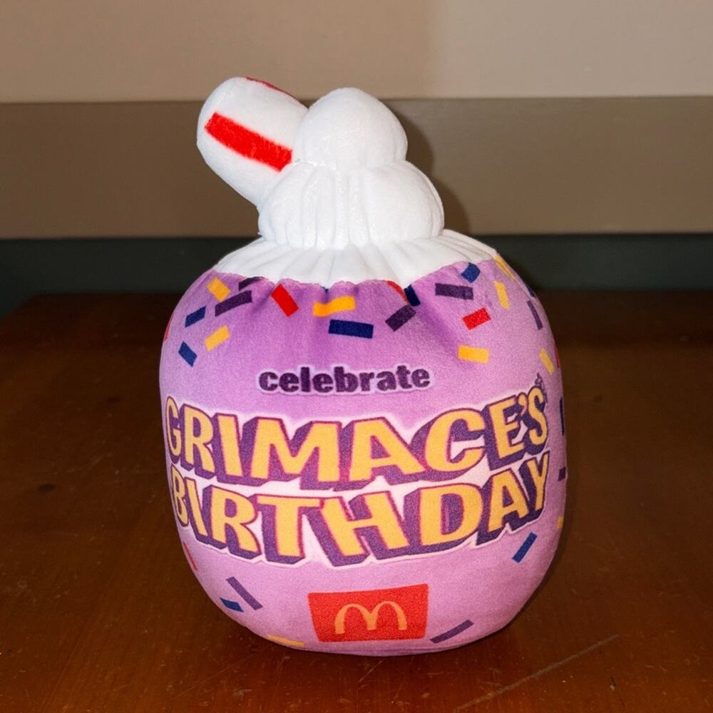 McDonald's Grimace's Birthday Plush - Purple and White - Picture 1 of 2